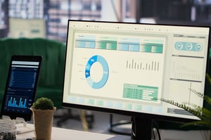 This is an image of two dashboards shown on a monitor and tablet