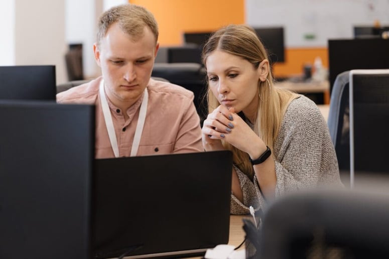 Group of young business people in office.