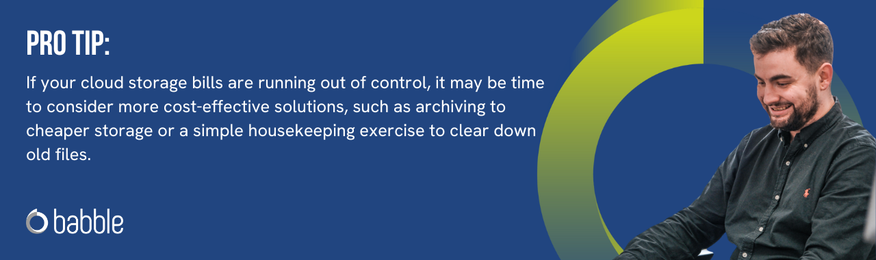 Pro Tip: have a closer look at your cloud storage bills and clear out old files.