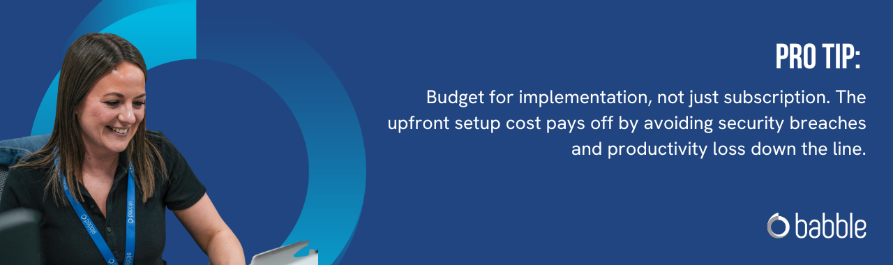 This graphic visually represents a "pro tip" that advises you to run a quarterly licence audit and features an image of a man working at a desk.