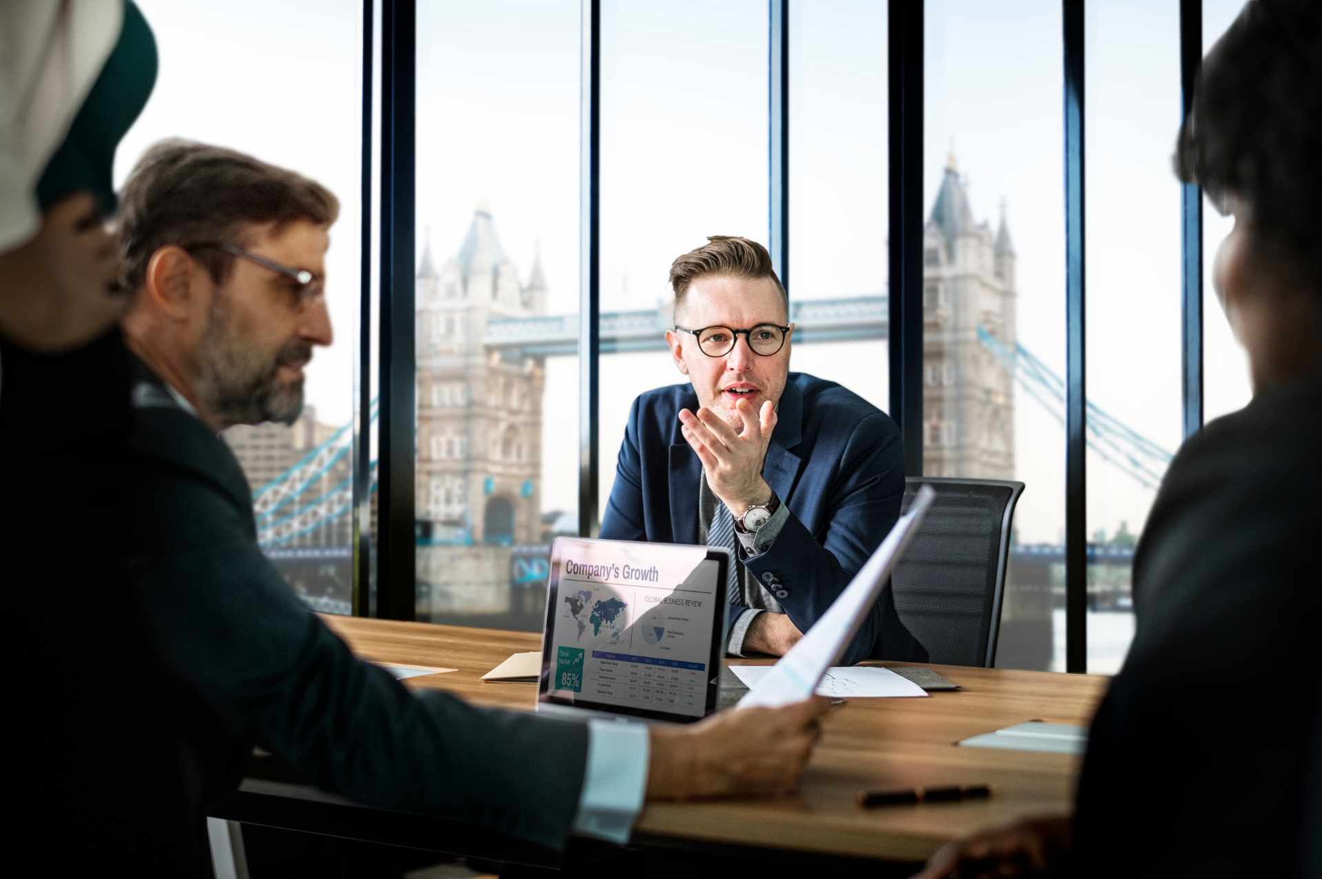 This is an image of people having a business meeting in London.