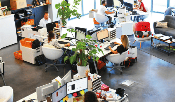 This is an image of people working in an office.