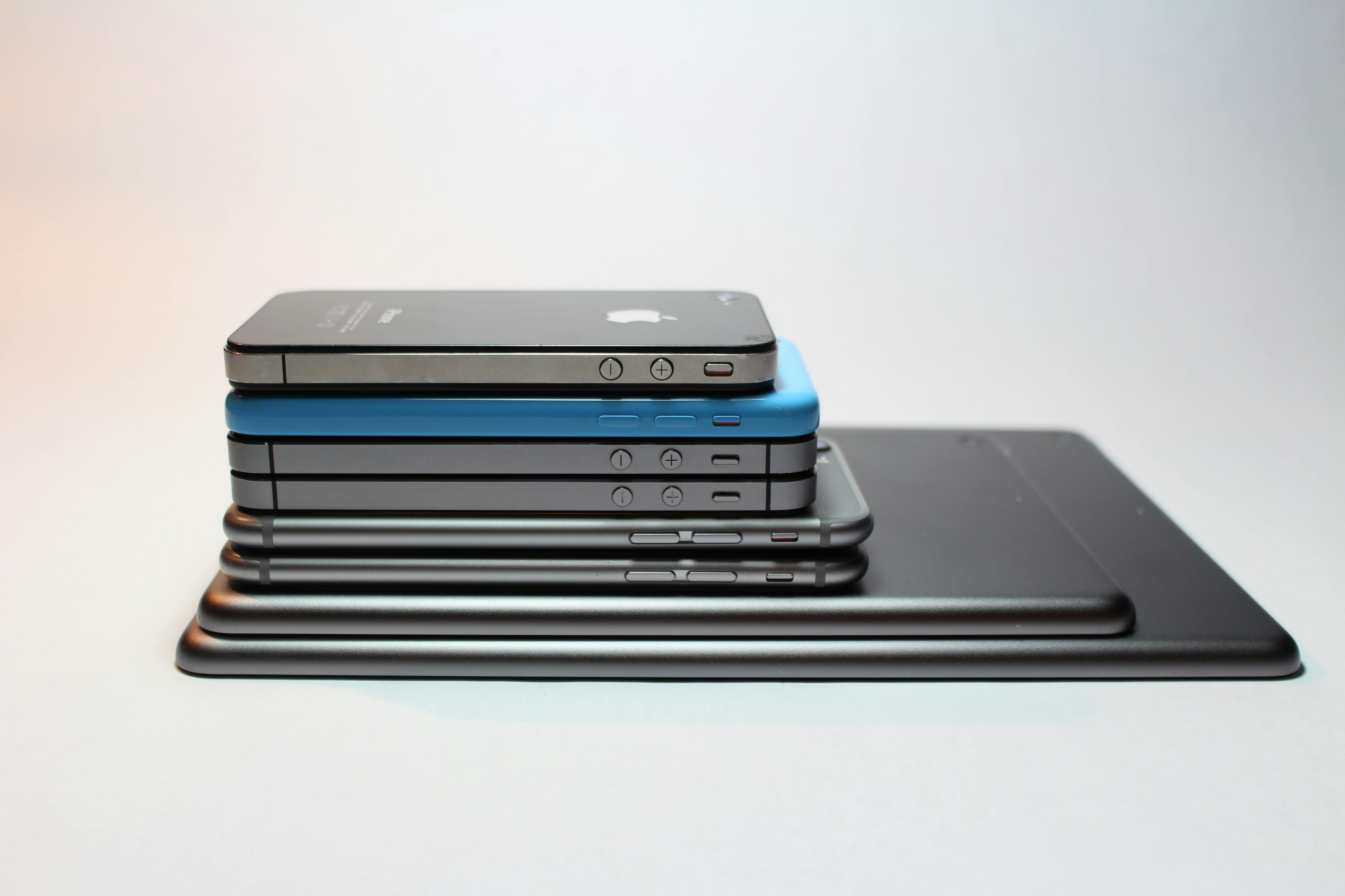 This is an image of iPhones stacked on top of each other
